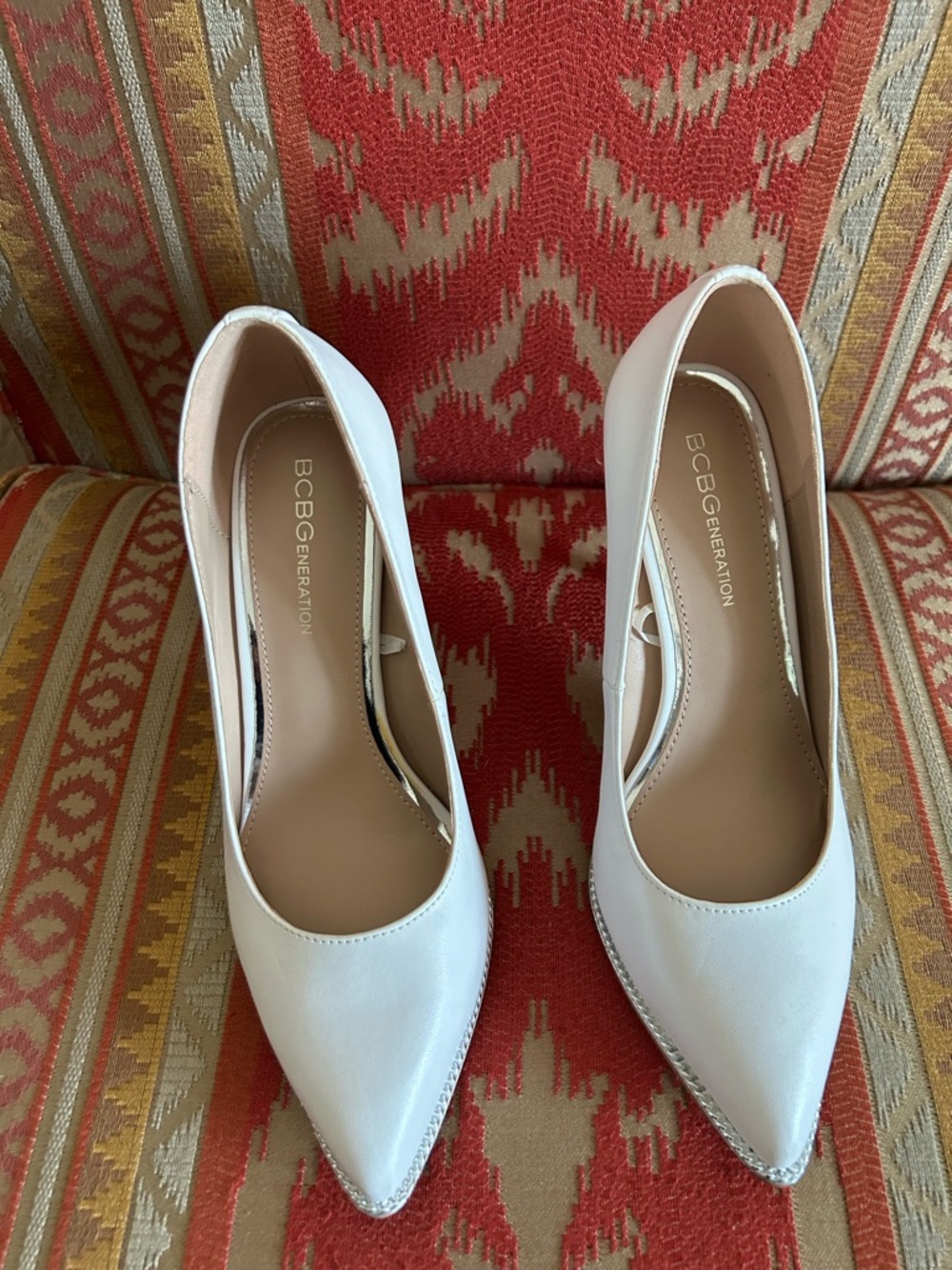 BCBGeneration Ivory Pointed Toe Pumps